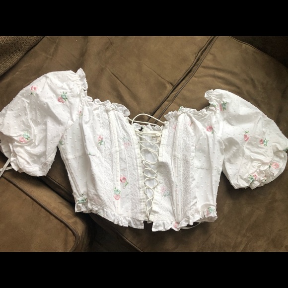 For love and lemons FL&L Rainey Crop Top L EUC ❤️🍋🍒 - Picture 4 of 9